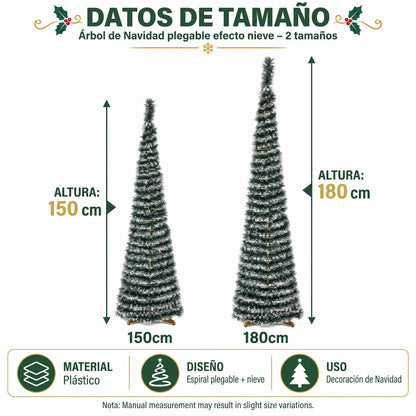 Árbol de Navidad Plegable Estrecho 150 o 180 cm – Ahorra Espacio