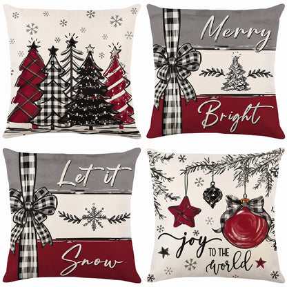 Fundas de Cojín Navideñas 45 cm – Set de 4