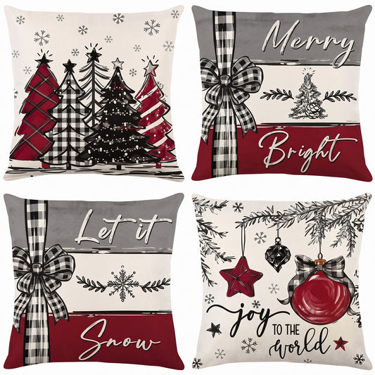 Fundas de Cojín Navideñas 45 cm – Set de 4