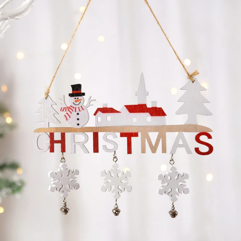Modelos de cartel navideño colgante de madera