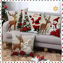 Fundas de Cojín Navideñas 45 cm – Set de 4