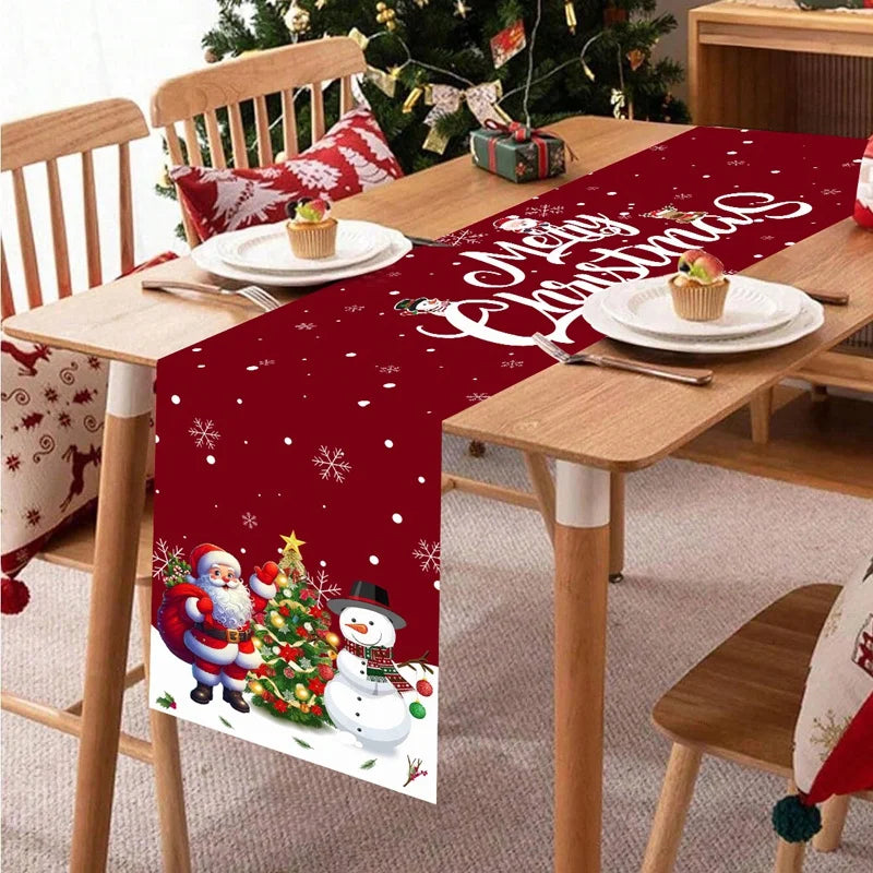 Camino de mesa de Navidad con Papá Noel